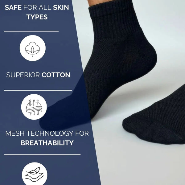Pure Cotton Ankle Socks for Men and Women  Pack of 3 Pairs