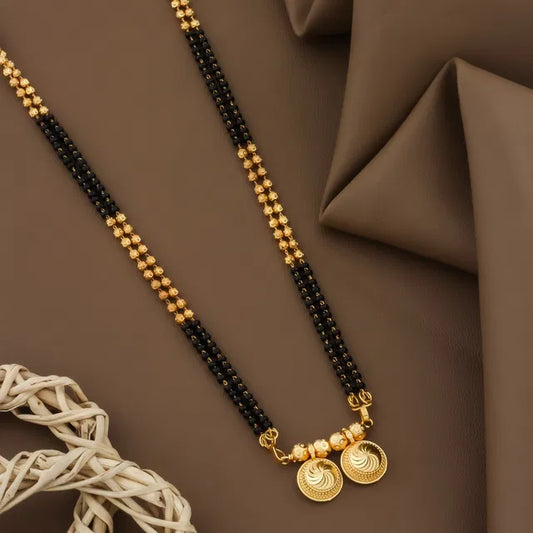 Vatti Mangalsutra Gold With Black Moti Bead