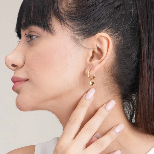 Small Heart Hoop Earrings sori style