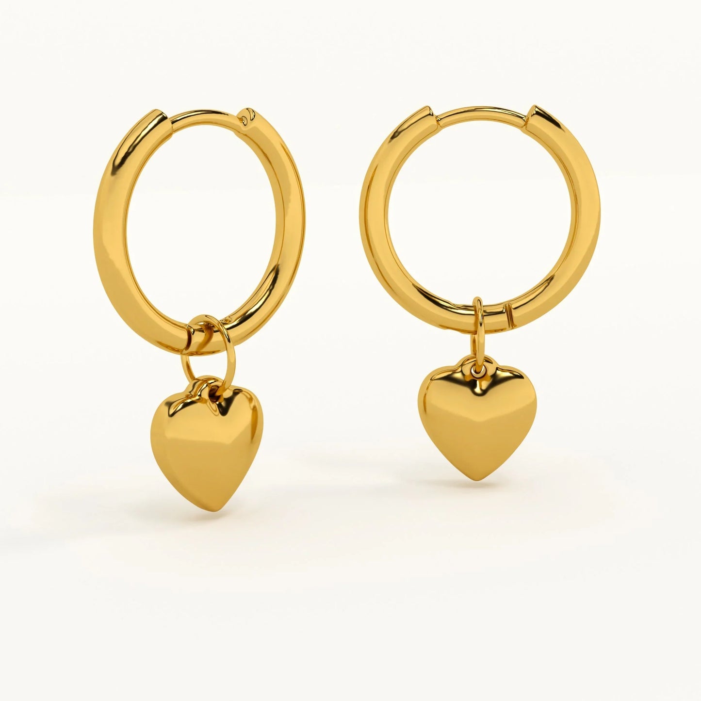 Small Heart Hoop Earrings sori style